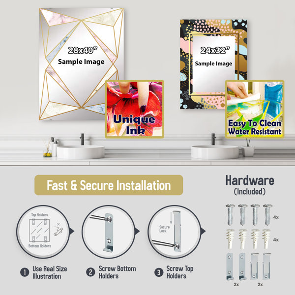 Wade Logan® Stained Glass Floral Art Modern Accent Mirror & Reviews